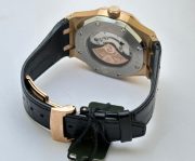 Audemars Piguet Royal Oak Rose Gold Black Leather Strap Swiss Automatic Watch - Image 7