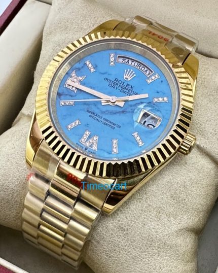 Rolex Day Date Turquoise Diamond Roman