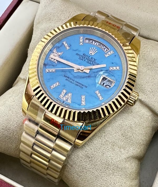 Rolex Day Date Turquoise Diamond Roman