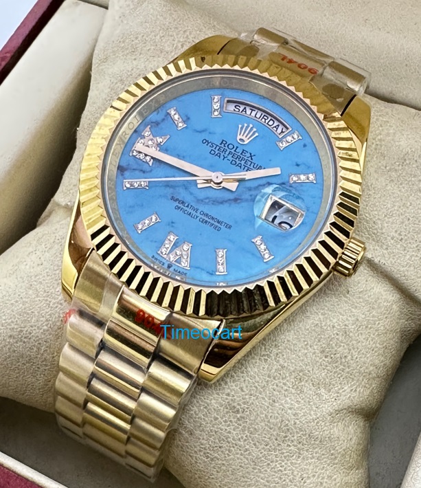 Rolex Day Date Turquoise Diamond Roman