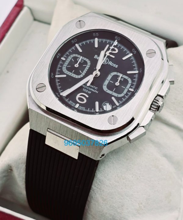 Bell & Ross BR05 Black Rubber Strap Chronograph Watch