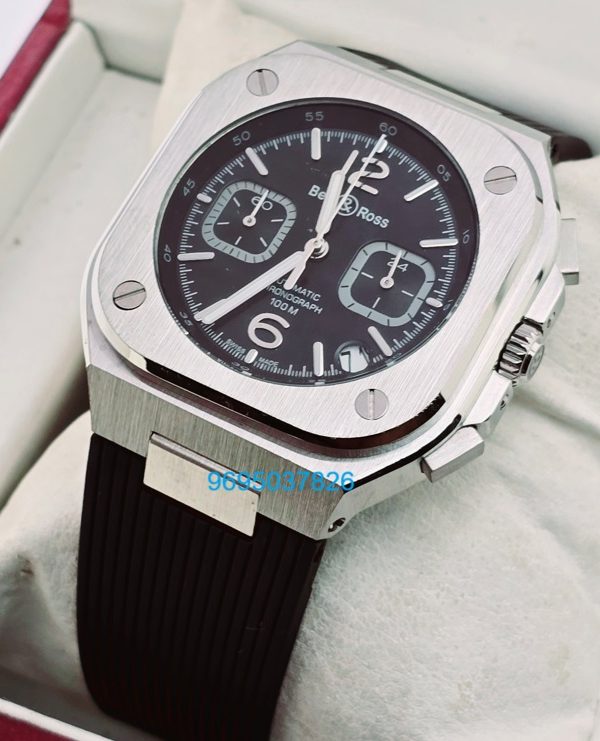 Bell & Ross BR05 Black Rubber Strap Chronograph Watch