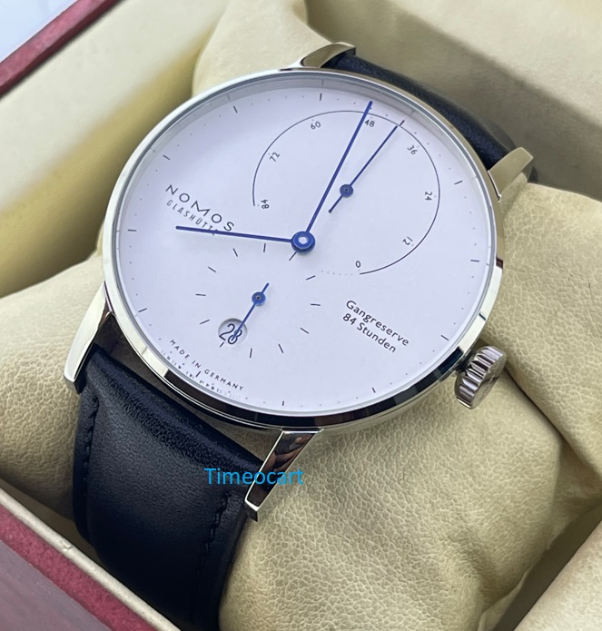 Nomos Glashutte LAMBDA Gangreserve 84 Stunden Steel Power Reserve Swiss Automatic Watch