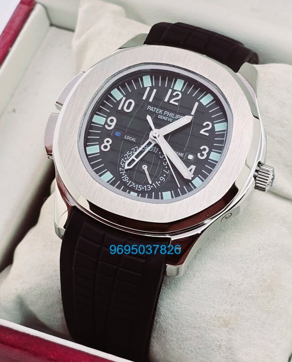 Patek Philippe Aquanaut GMT Black Rubber Strap Swiss ETA Automatic Watch