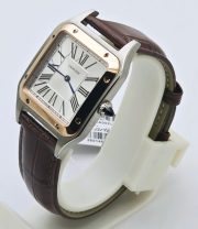 Cartier Santos Dumont White Small Leather Strap Watch - Image 4