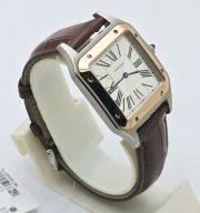 Cartier Santos Dumont White Small Leather Strap Watch - Image 5