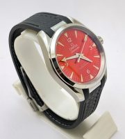 OMEGA SEAMASTER AQUA TERRA RED RUBBER STRAP SWISS AUTOMATIC WATCH - Image 5