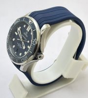 Omega Seamaster 50th Anniversary Steel Blue Rubber Strap Swiss Automatic Watch - Image 4
