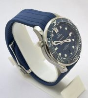 Omega Seamaster 50th Anniversary Steel Blue Rubber Strap Swiss Automatic Watch - Image 5