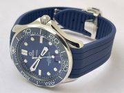 Omega Seamaster 50th Anniversary Steel Blue Rubber Strap Swiss Automatic Watch - Image 6