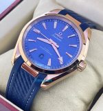 OMEGA SEAMASTER AQUA TERRA ROSE GOLD BLUE