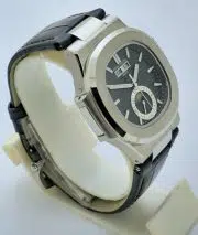 Patek Philippe Nautilus Annual Calendar Moon Phase Leather Strap Swiss Automatic Watch - Image 5