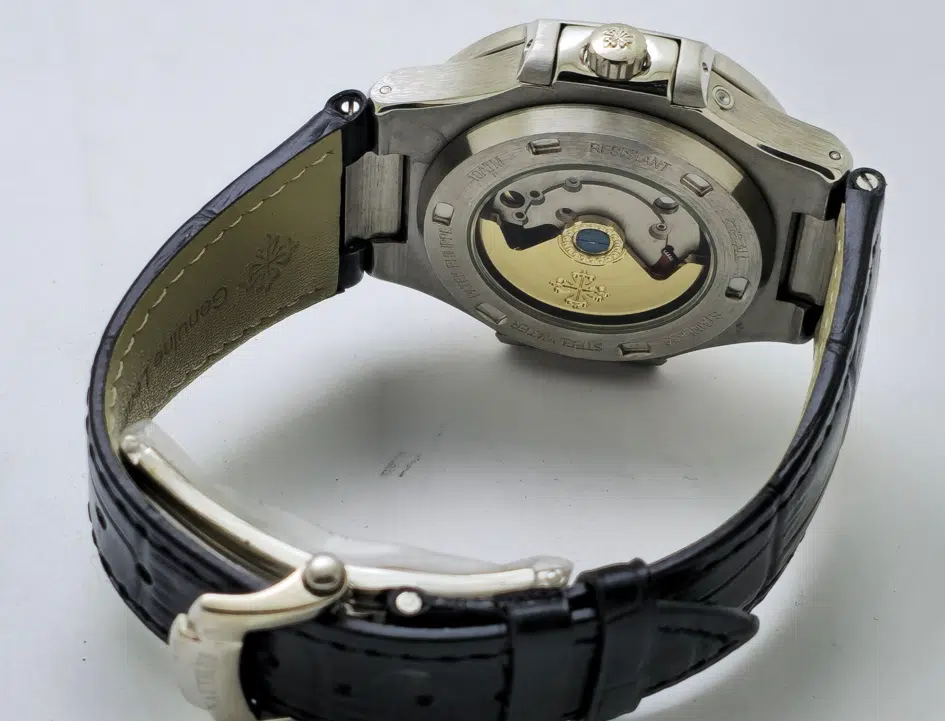Patek Philippe Nautilus Annual Calendar Moon Phase Leather Strap Swiss Automatic Watch - Image 7