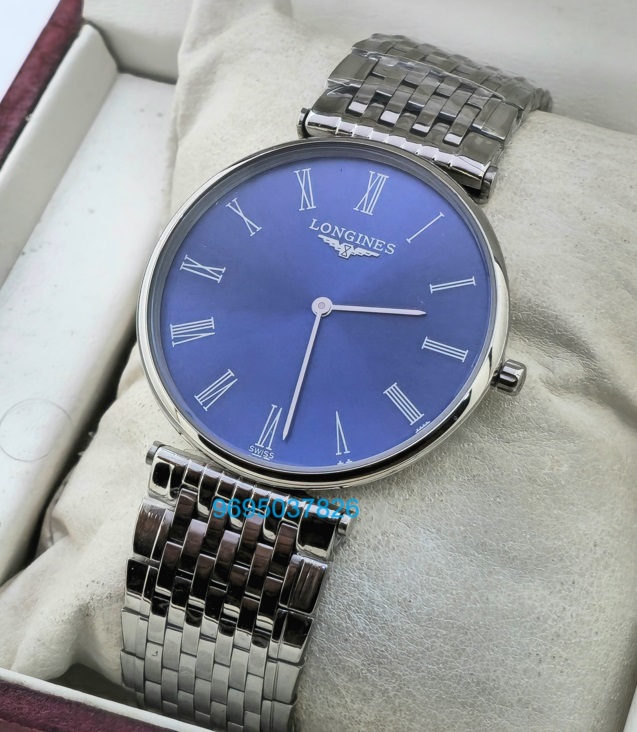 Longines Elegance La Grande Roman Mark Blue Steel Watch