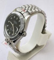 Rolex Date-Just Diamond Mark Black Steel Swiss Automatic Watch - Image 4