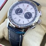 Breitling Premier B01 Chronograph 42 White Dial Leather Strap Watch