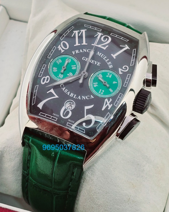 Franck Muller Casablanca Chronograph Green Leather Strap Watch