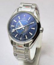 OMEGA SEAMASTER AQUA TERA WORLD TIME BLUE STEEL SWISS AUTOMATIC WATCH - Image 3