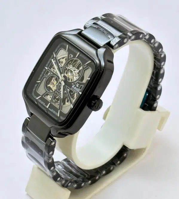 Rado True Square Open Heart Black Ceramic Swiss Automatic Watch - Image 4