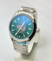 OMEGA SEAMASTER AQUA TERA WORLD TIME GREEN STEEL SWISS AUTOMATIC WATCH - Image 3