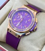 Hublot Big Bang Purple Rubber Strap Ladies Watch