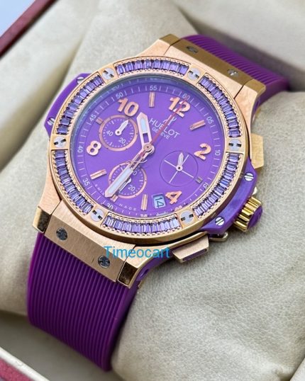 Hublot Big Bang Purple Rubber Strap Ladies Watch