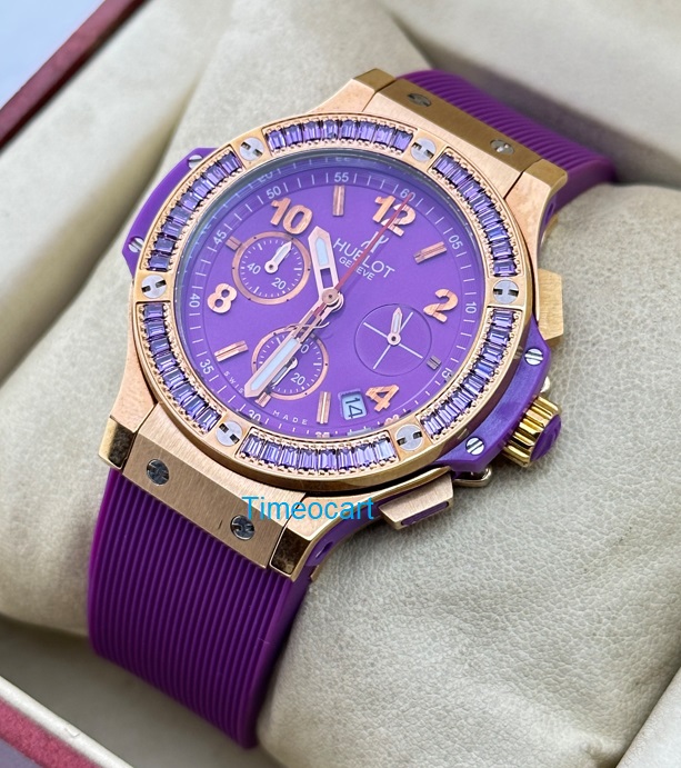 Hublot Big Bang Purple Rubber Strap Ladies Watch