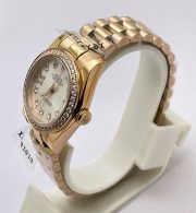 Rolex Datejust Diamond Bezel White Rose Gold Swiss Automatic Ladies Watch - Image 4