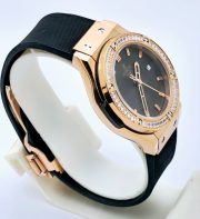 Hublot Classic Fusion Diamond Black Rubber Strap Ladies Watch - Image 5