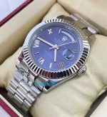 Rolex Day-Date Steel Roman Marking Blue