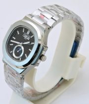 Patek Philippe Nautilus Annual Calendar Black Steel Swiss Automatic Watch - Image 4