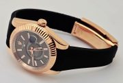 Rolex Sky Dweller Brown Black Rubber Strap Swiss ETA Automatic Watch - Image 4