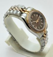 Rolex Datejust Diamond Bezel Brown Dual Tone Swiss Automatic Ladies Watch - Image 4