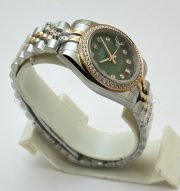Rolex Datejust Diamond Bezel Green Dual Tone Swiss Automatic Ladies Watch - Image 5