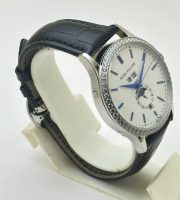 Patek Philippe GMT Annual Calendar Sun Moon Diamond Bezel White Dial Swiss Automatic Watch - Image 5