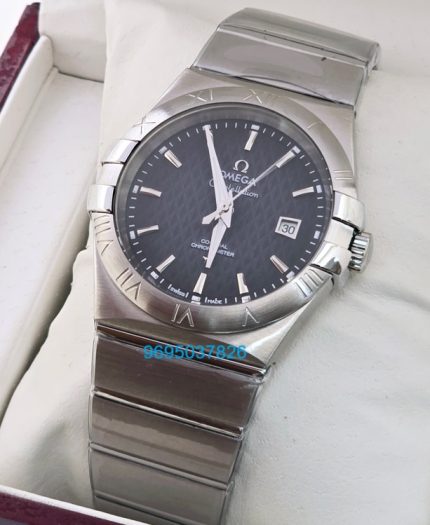 Omega Constellation Double Eagle Black Steel Watch