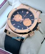 Hublot Classic Fusion Chronograph 2 Rose Gold Black Rubber Strap Watch