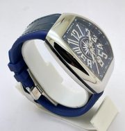 Franck Muller Vanguard Yachting Steel Blue Leather Strap Swiss ETA Automatic Watch - Image 4