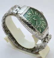 Franck Muller Crazy Hours Croco Green Steel Swiss Automatic Watch - Image 5