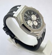 Audemars Piguet Chronometer Steel Black Rubber Strap Watch - Image 5