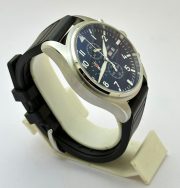 I W C Pilot Chronograph Day-Date Black Rubber Strap Watch - Image 5