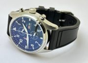 I W C Pilot Chronograph Day-Date Black Rubber Strap Watch - Image 6