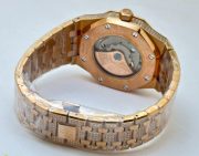 Audemars Piguet Royal Oak Full Diamond Rose Gold Black Swiss ETA Automatic Watch - Image 8