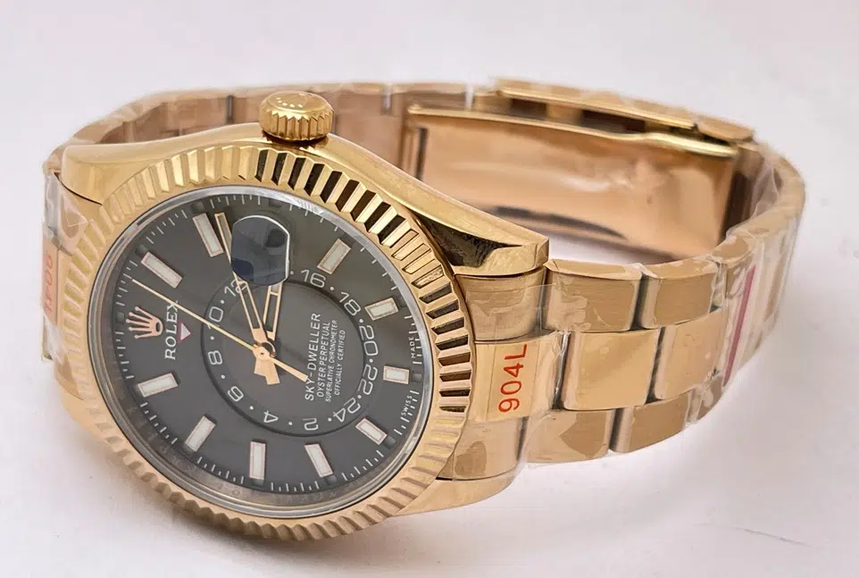 Rolex Sky Dweller Brown Rose Gold Swiss ETA Automatic 7750 Valjoux Movement Watch - Image 6