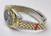 Rolex Date-Just Stick Mark Black Dual Tone Swiss ETA Automatic 2836 Valjoux Movement Watch - Image 6