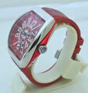 Franck Muller Vanguard Yachting Steel Red Leather Strap Swiss ETA Automatic Watch - Image 4
