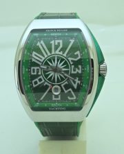 Franck Muller Vanguard Yachting Steel Green Leather Strap Swiss ETA Automatic Watch - Image 3