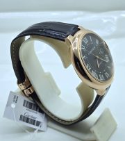 Cartier Ballon Bleu De Mens Rose Gold Black Leather Strap Swiss Automatic Watch - Image 5