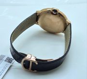 Cartier Ballon Bleu De Mens Rose Gold Black Leather Strap Swiss Automatic Watch - Image 7