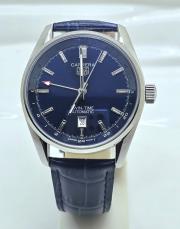Tag Heuer Carrera Calibre 5 Twin Time GMT Blue Leather Strap Swiss Automatic Watch - Image 3